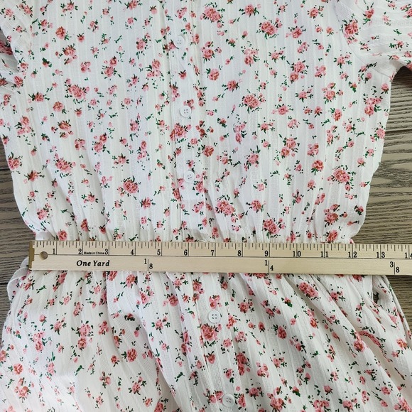 Ivy City Co Lola Shirt Dress Pink Floral Tiered Ruffle A-Line Button-Up 2XS - Picture 9 of 11